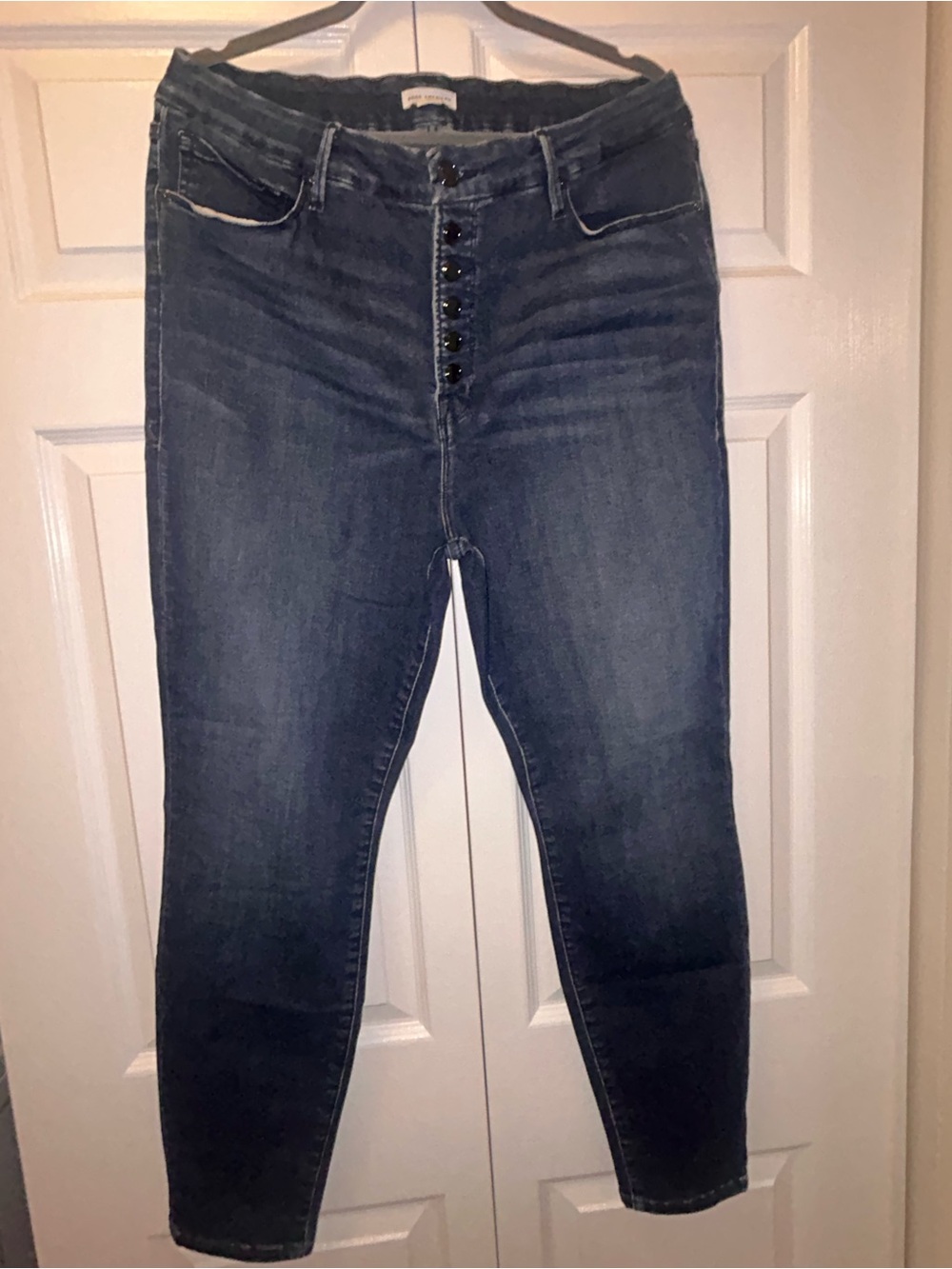 Good American Skinny Jeans Women’s Size 18 Dark Wash Button Fly High Rise